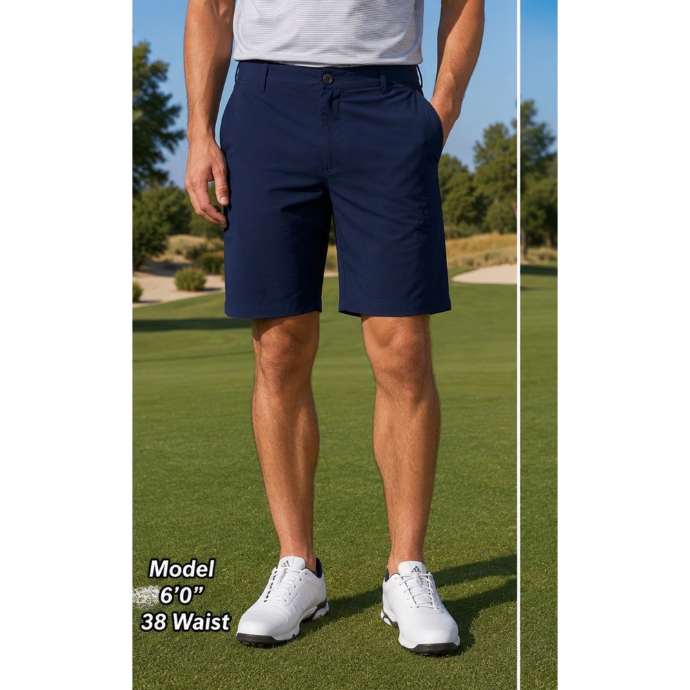 Birdie Bound Men Navy Blue Golf Shorts Size 38 Performance Stretch Cargo Pockets